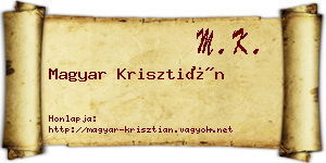 Magyar Krisztián névjegykártya